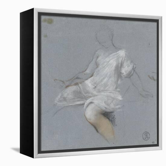 Femme assise, en chemise, tournée vers la gauche-Nicolas Vleughels-Framed Premier Image Canvas