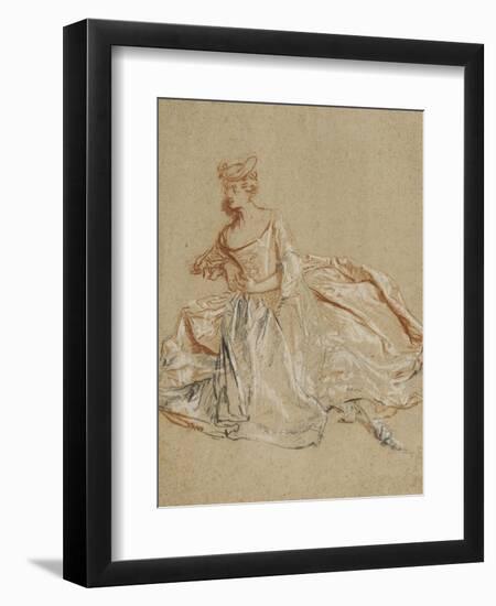 Femme assise en élégant costume-Nicolas Lancret-Framed Giclee Print