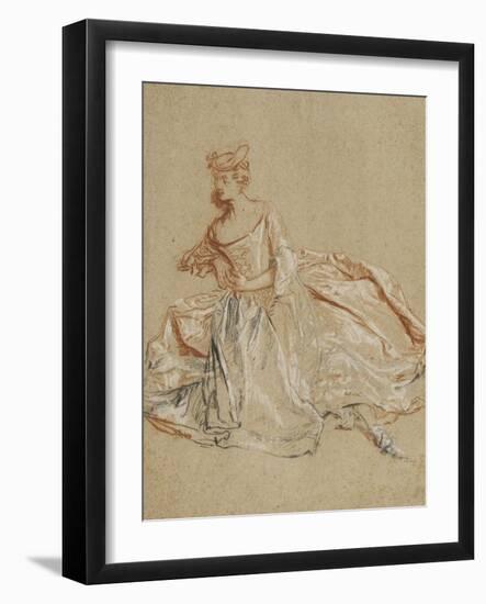 Femme assise en élégant costume-Nicolas Lancret-Framed Giclee Print