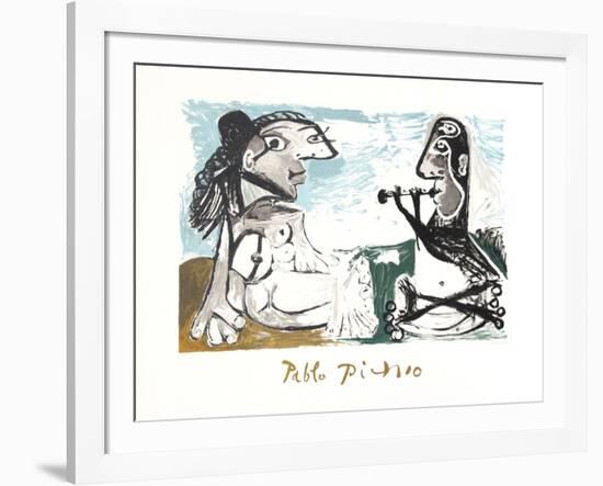 Femme Assise et Joueur de Flute-Pablo Picasso-Framed Collectable Print