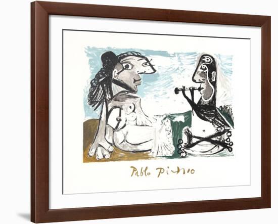 Femme Assise et Joueur de Flute-Pablo Picasso-Framed Collectable Print