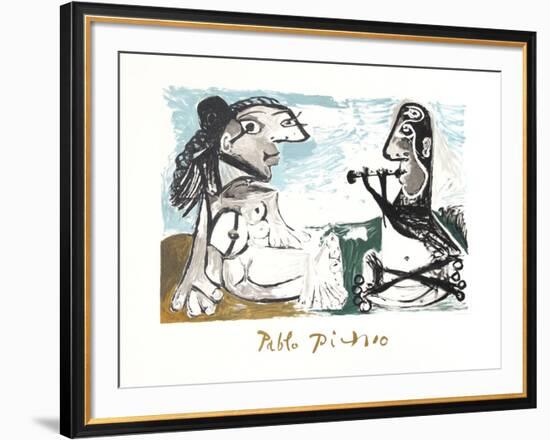 Femme Assise et Joueur de Flute-Pablo Picasso-Framed Collectable Print