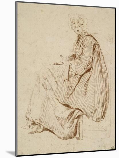 Femme assise tournée vers la gauche-Nicolas Lancret-Mounted Giclee Print