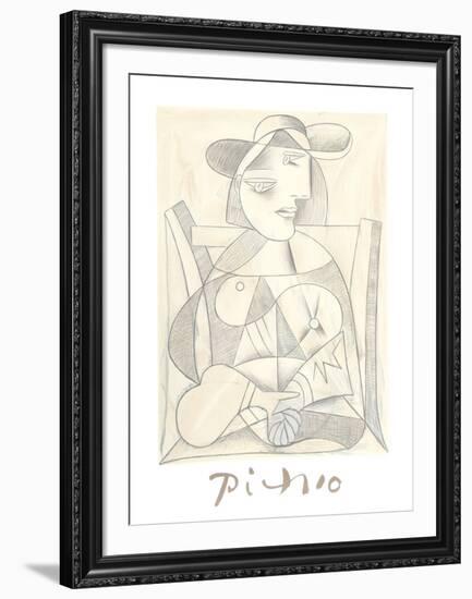 Femme Assise-Pablo Picasso-Framed Collectable Print