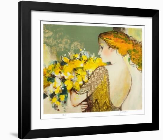 Femme au bouquet jaune-Sachiko Imai-Framed Collectable Print