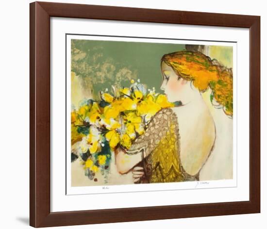 Femme au bouquet jaune-Sachiko Imai-Framed Collectable Print