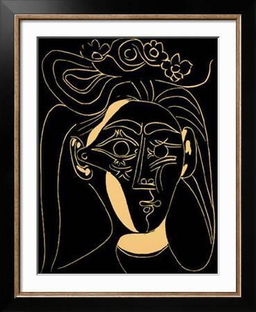 Femme au Chapeau Fleuri' Serigraph - Pablo Picasso | Art.com