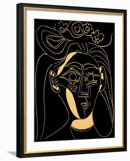 Femme au Chapeau Fleuri-Pablo Picasso-Framed Serigraph