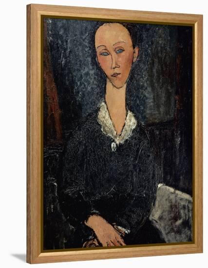 Femme au col blanc-Amedeo Modigliani-Framed Premier Image Canvas