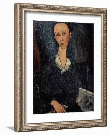 Femme au col blanc-Amedeo Modigliani-Framed Giclee Print