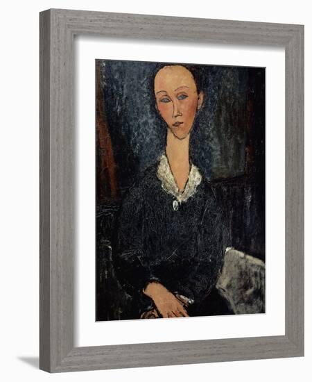 Femme au col blanc-Amedeo Modigliani-Framed Giclee Print