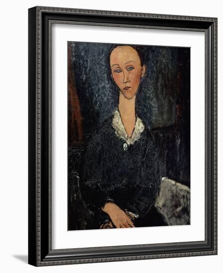 Femme au col blanc-Amedeo Modigliani-Framed Giclee Print