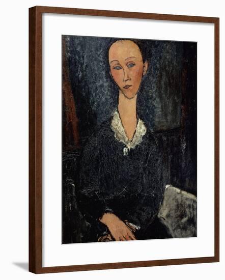 Femme au col blanc-Amedeo Modigliani-Framed Giclee Print