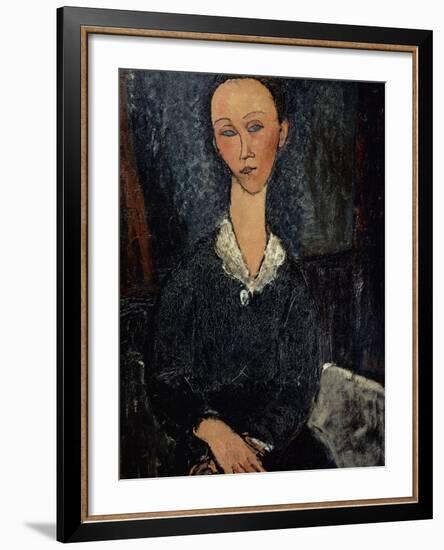 Femme au col blanc-Amedeo Modigliani-Framed Giclee Print