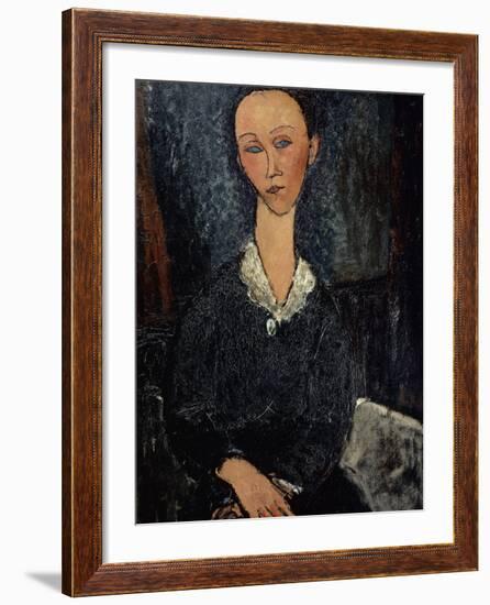 Femme au col blanc-Amedeo Modigliani-Framed Giclee Print