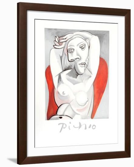 Femme au fauteuil rouge-Pablo Picasso-Framed Collectable Print