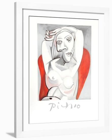 Femme au fauteuil rouge-Pablo Picasso-Framed Collectable Print