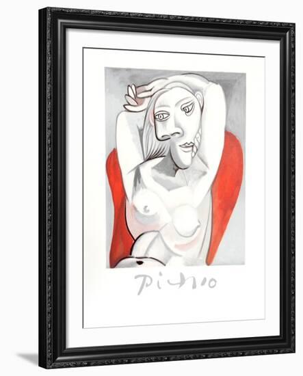 Femme au fauteuil rouge-Pablo Picasso-Framed Collectable Print