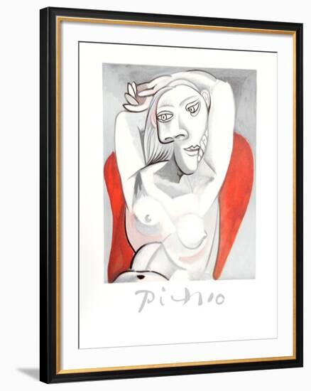 Femme au fauteuil rouge-Pablo Picasso-Framed Collectable Print