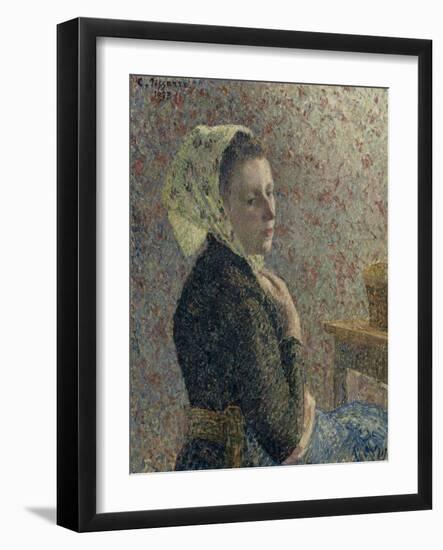 Femme au fichu vert-Camille Pissarro-Framed Giclee Print