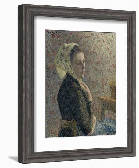 Femme au fichu vert-Camille Pissarro-Framed Giclee Print