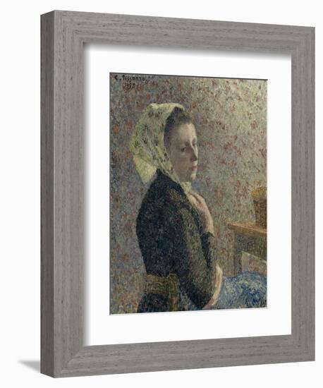 Femme au fichu vert-Camille Pissarro-Framed Giclee Print