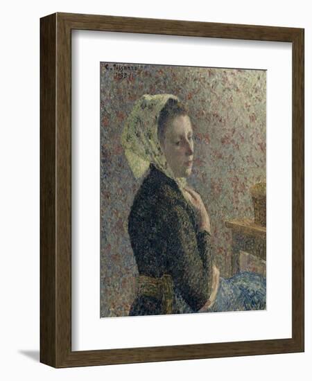 Femme au fichu vert-Camille Pissarro-Framed Giclee Print