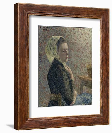 Femme au fichu vert-Camille Pissarro-Framed Giclee Print