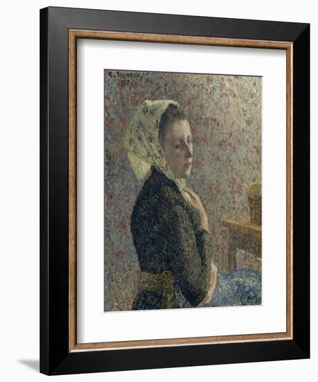 Femme au fichu vert-Camille Pissarro-Framed Giclee Print