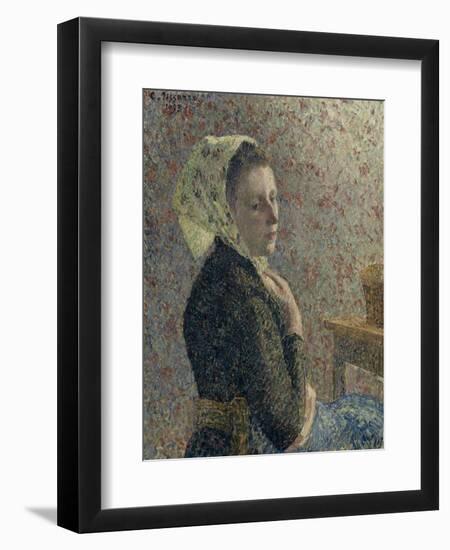 Femme au fichu vert-Camille Pissarro-Framed Giclee Print