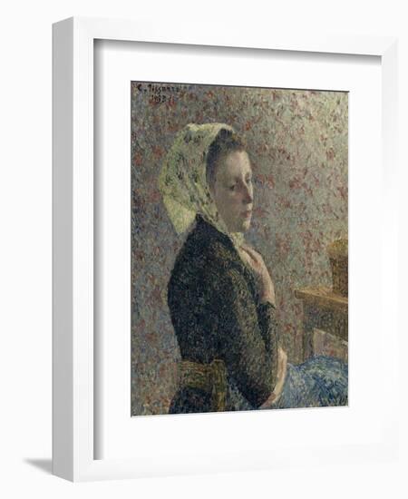 Femme au fichu vert-Camille Pissarro-Framed Giclee Print