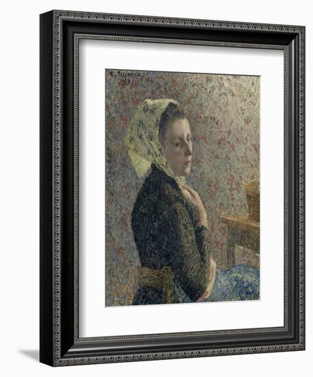 Femme au fichu vert-Camille Pissarro-Framed Giclee Print