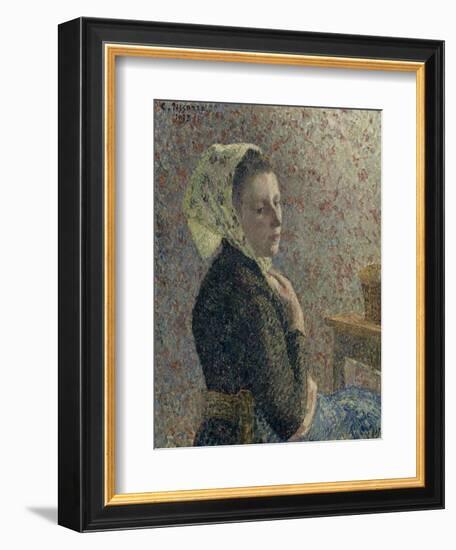 Femme au fichu vert-Camille Pissarro-Framed Giclee Print