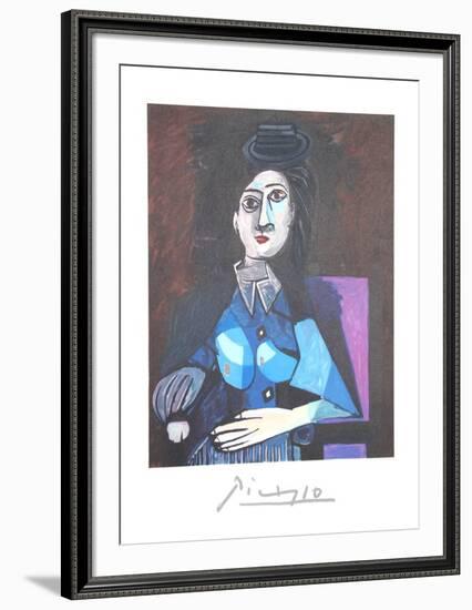 Femme Au Petit Chapeau Rond, Assise (Dora Maar)-Pablo Picasso-Framed Collectable Print