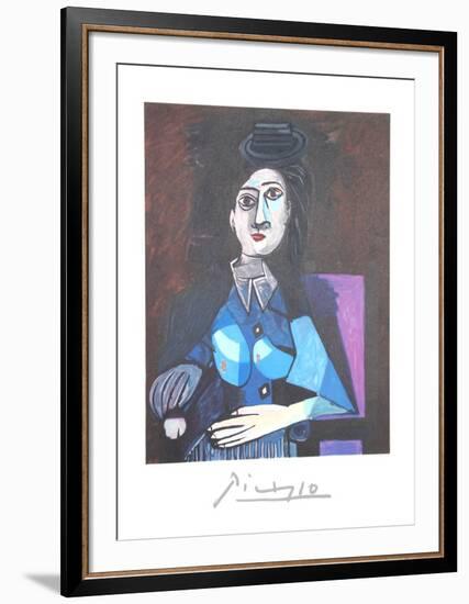 Femme Au Petit Chapeau Rond, Assise (Dora Maar)-Pablo Picasso-Framed Collectable Print