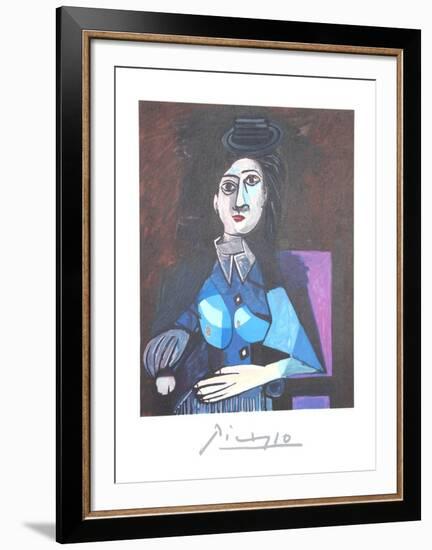 Femme Au Petit Chapeau Rond, Assise (Dora Maar)-Pablo Picasso-Framed Collectable Print