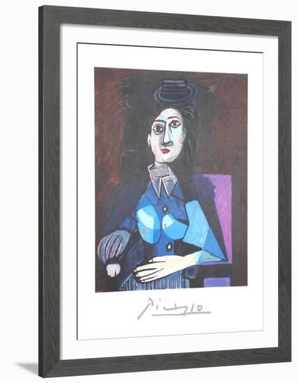 Femme Au Petit Chapeau Rond, Assise (Dora Maar)-Pablo Picasso-Framed Collectable Print