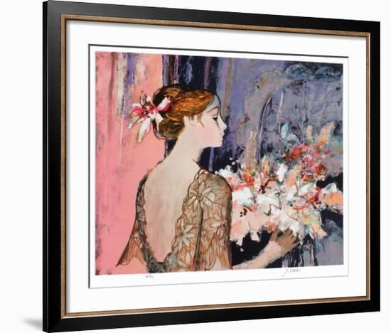 Femme au rideau bleu-Sachiko Imai-Framed Collectable Print