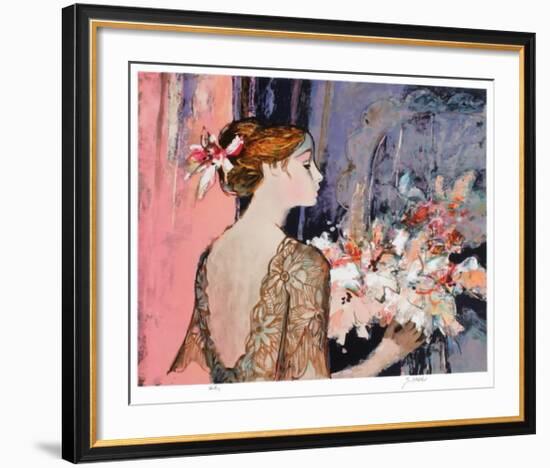 Femme au rideau bleu-Sachiko Imai-Framed Collectable Print