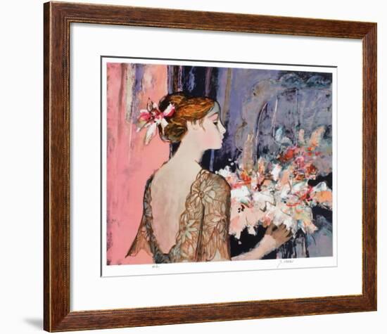 Femme au rideau bleu-Sachiko Imai-Framed Collectable Print