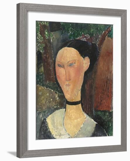 Femme au ruban de velours-Amedeo Modigliani-Framed Giclee Print