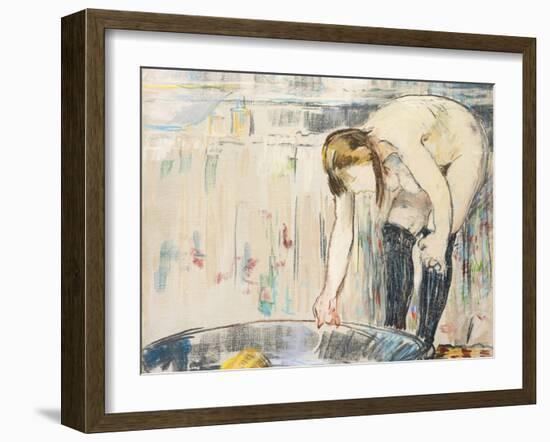 Femme Au Tub-Edouard Manet-Framed Giclee Print