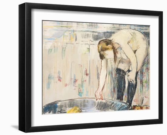 Femme Au Tub-Edouard Manet-Framed Giclee Print