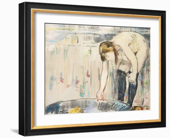 Femme Au Tub-Edouard Manet-Framed Giclee Print