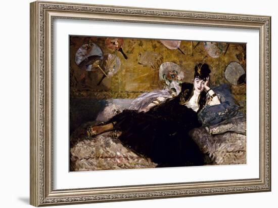 Femme aux éventails-Edouard Manet-Framed Giclee Print