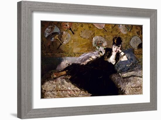 Femme aux éventails-Edouard Manet-Framed Giclee Print