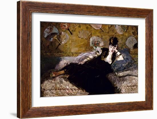 Femme aux éventails-Edouard Manet-Framed Giclee Print