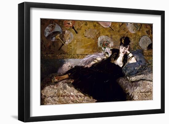Femme aux éventails-Edouard Manet-Framed Giclee Print