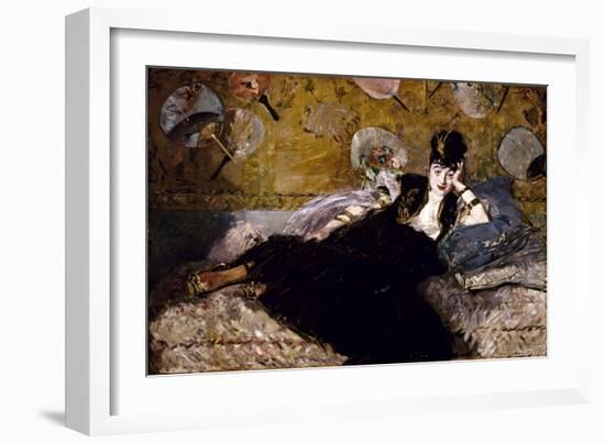 Femme aux éventails-Edouard Manet-Framed Giclee Print