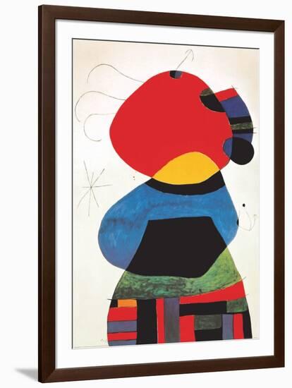 Femme aux Trois Cheveux-Joan Miro-Framed Art Print